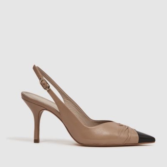 DELILAH
MID HEEL LEATHER
SLING BACK COURT
SHOES Nude size 38 US 8 - Picture 10 of 12